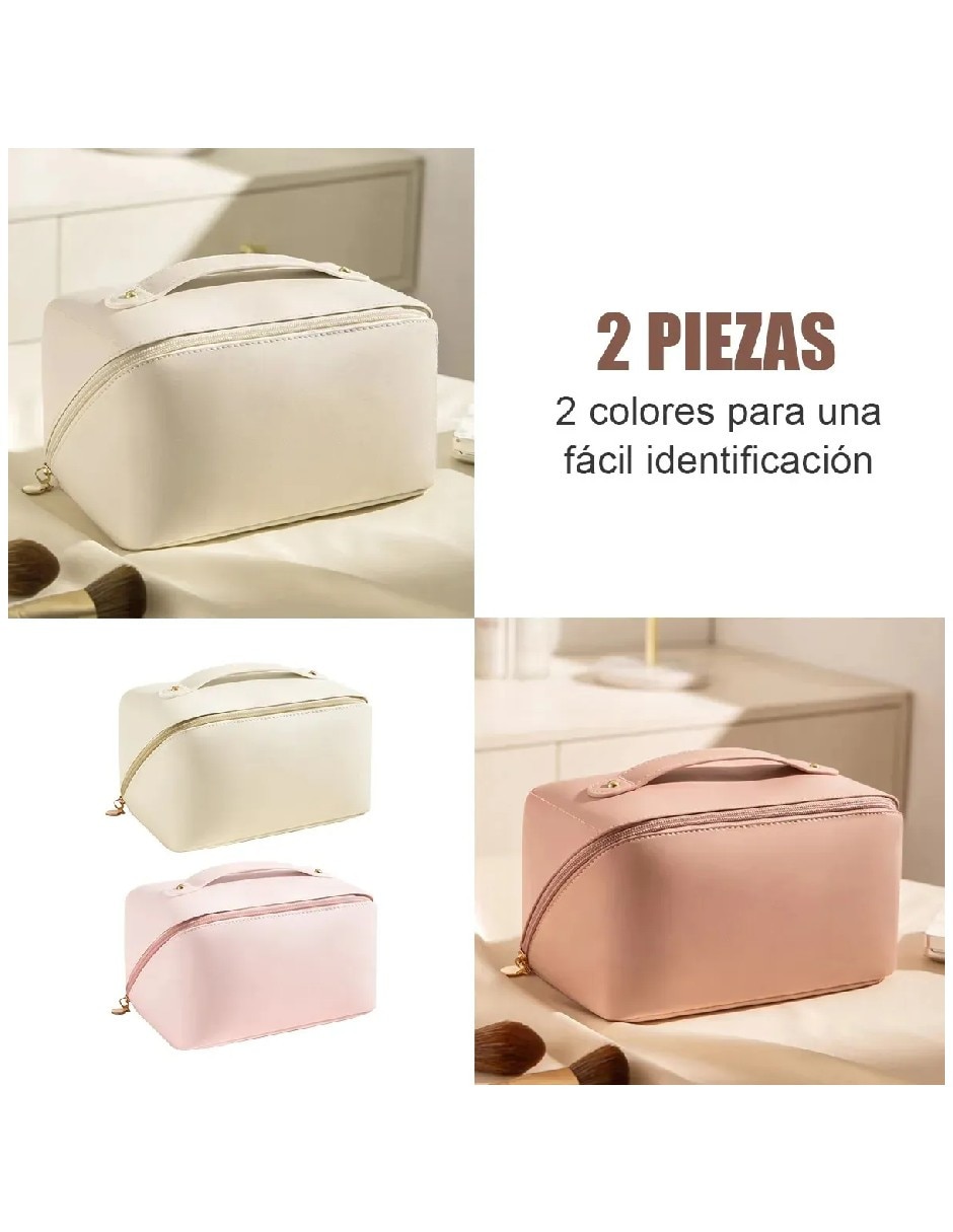 Set cosmetiquera para maquillaje genérica cosmeetiquerade cuero 2 piezas para mujer