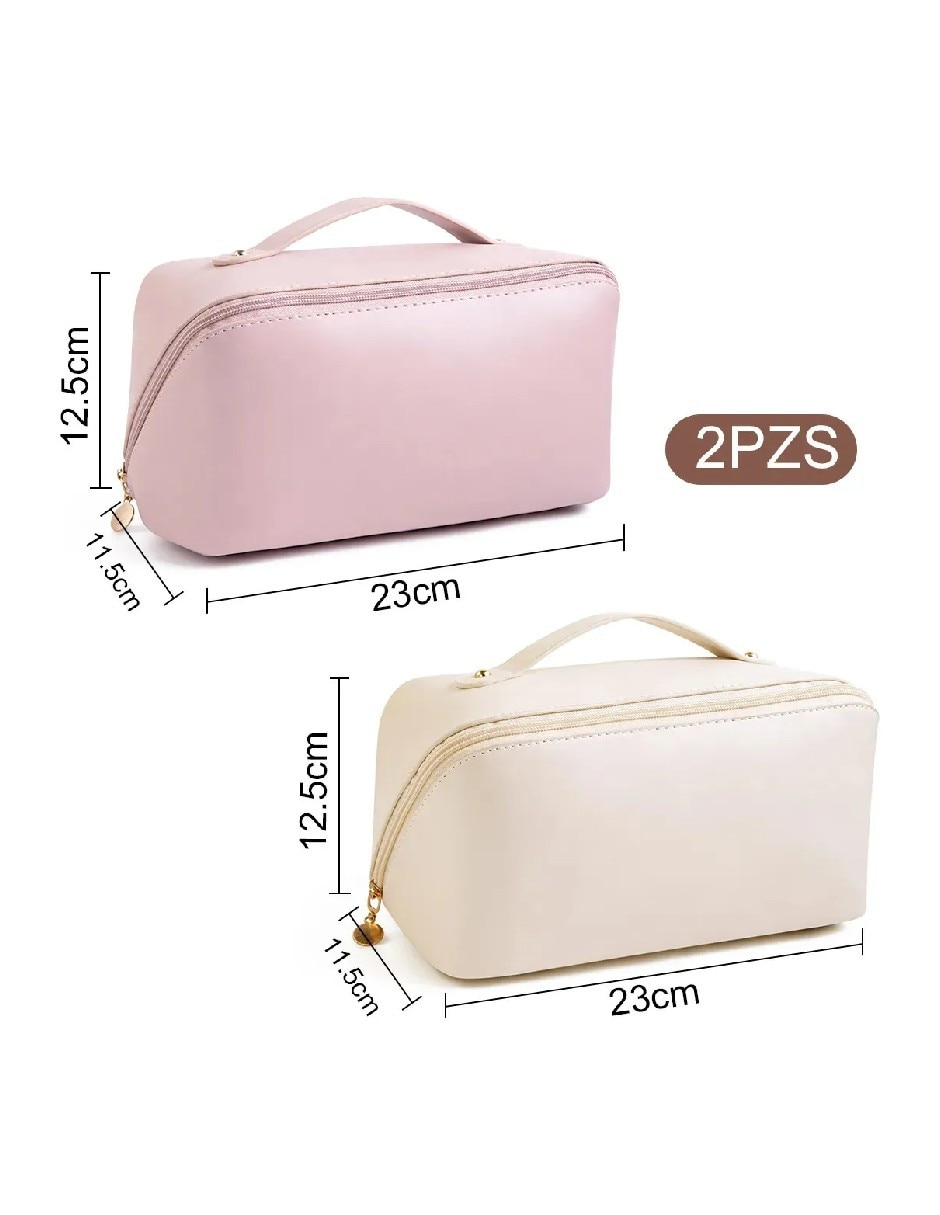 Set cosmetiquera para maquillaje genérica cosmeetiquerade cuero 2 piezas para mujer
