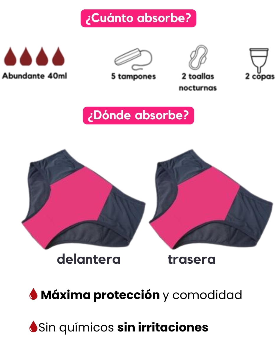 Panty menstrual flujo abundante 10