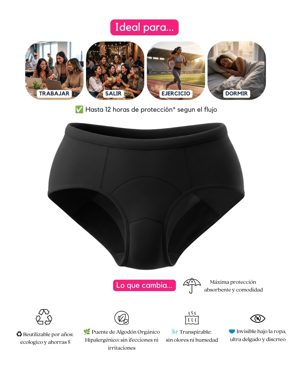 Panty menstrual flujo abundante