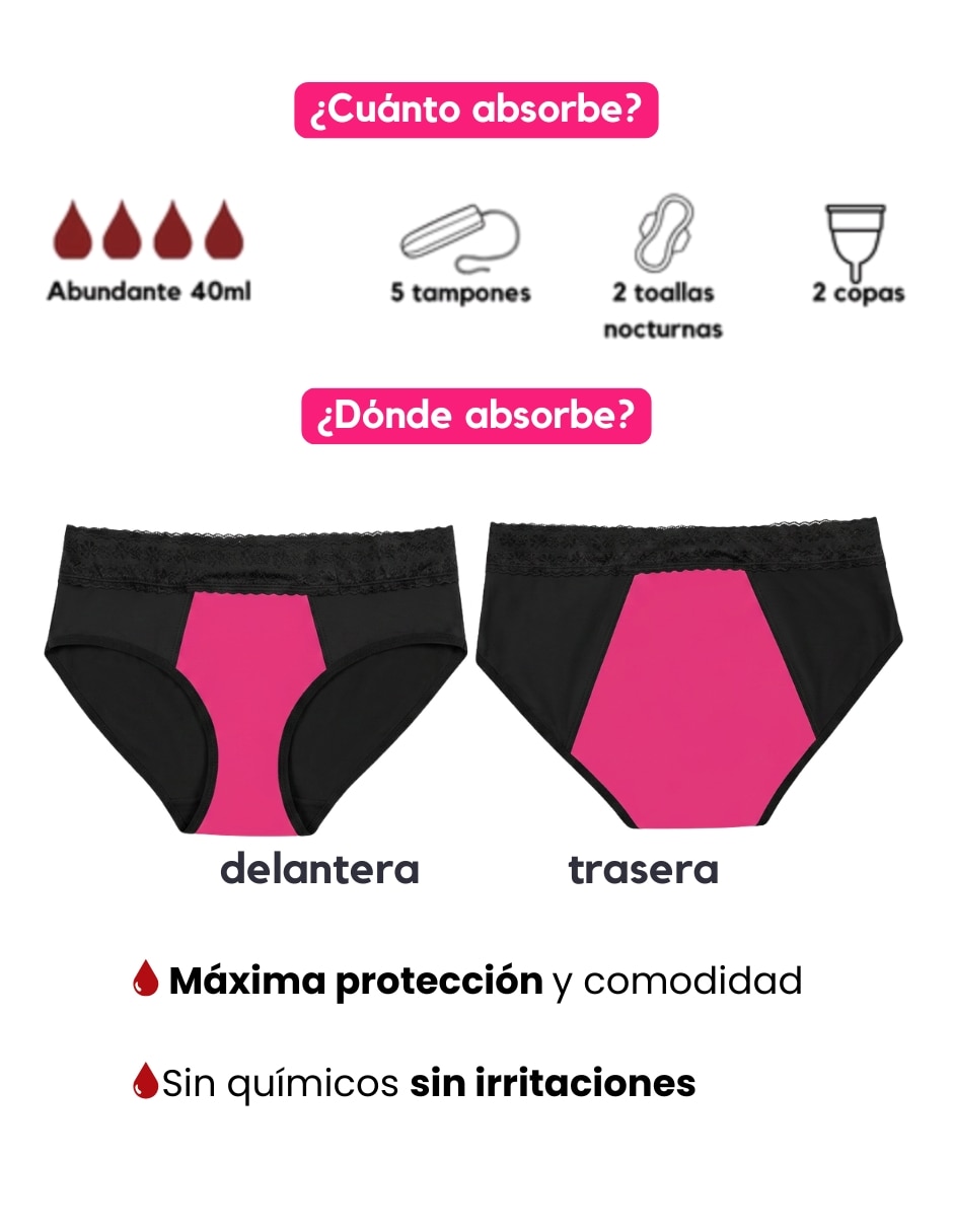 Panty menstrual flujo abundante 6