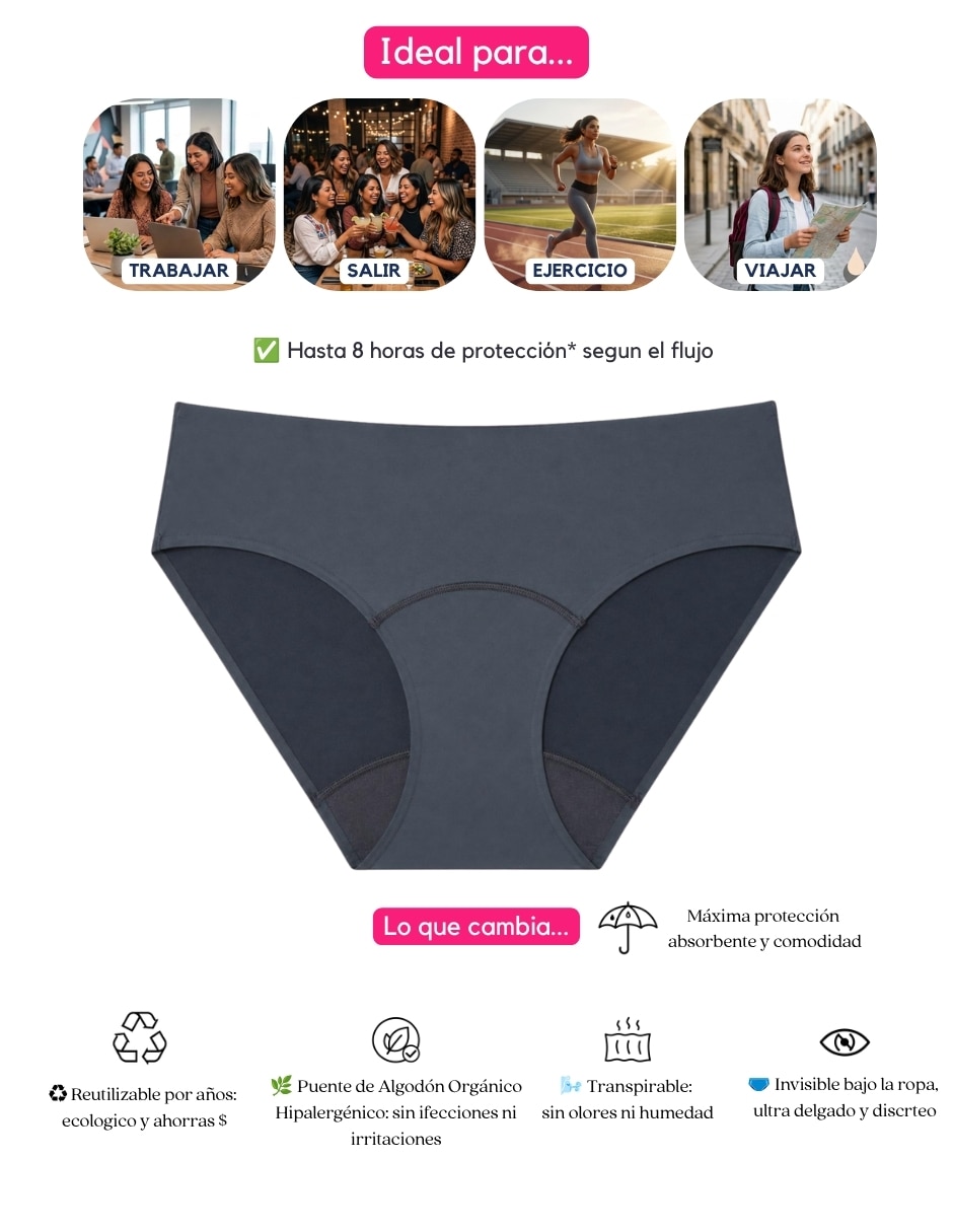 Panty menstrual flujo moderado 7