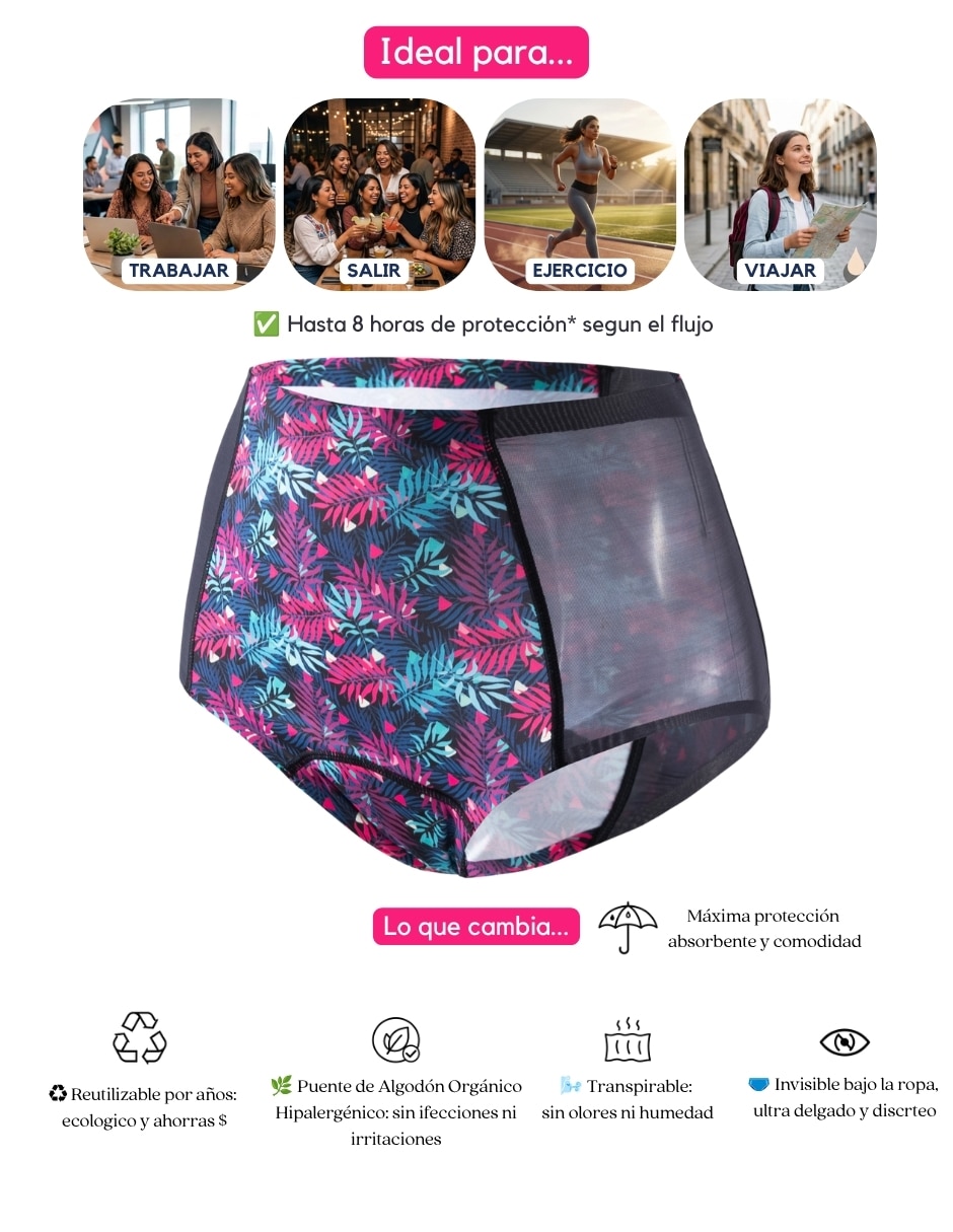 Panty menstrual flujo moderado 3
