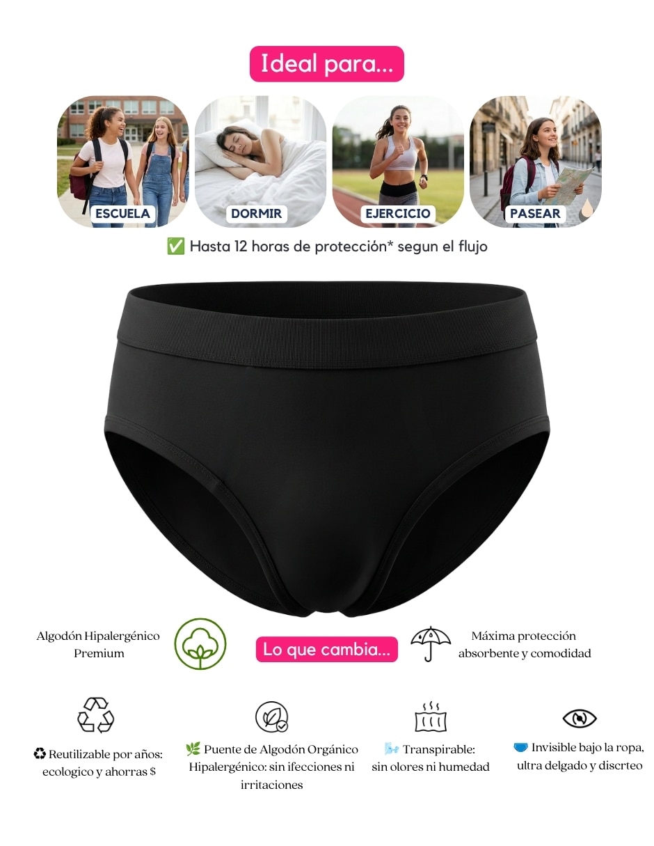 Panty menstrual flujo moderado 8
