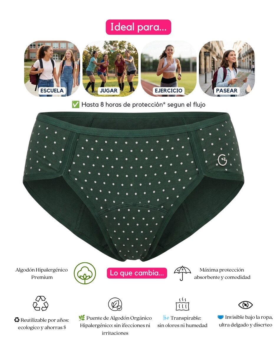 Panty menstrual flujo moderado 5