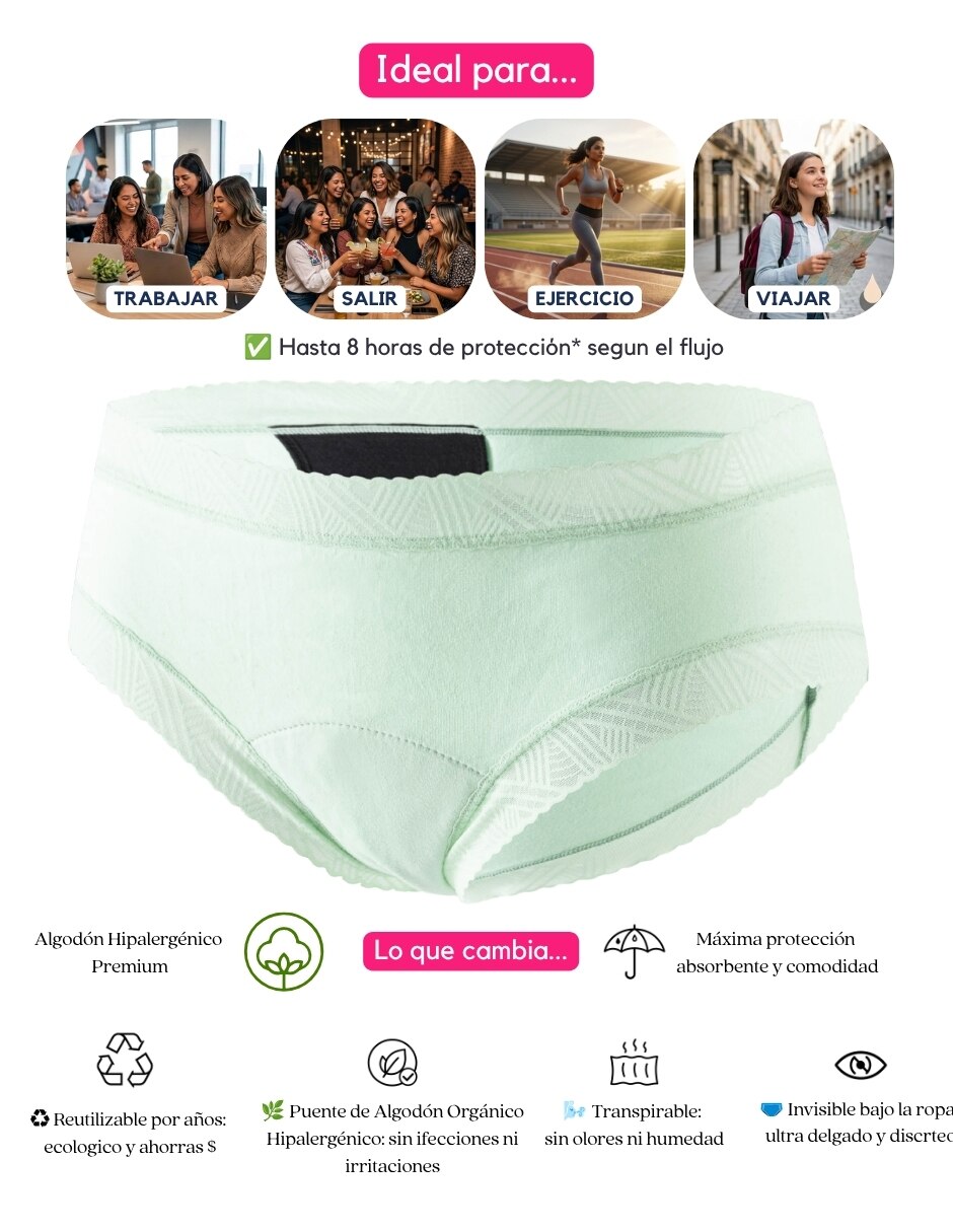Panty menstrual flujo moderado 8