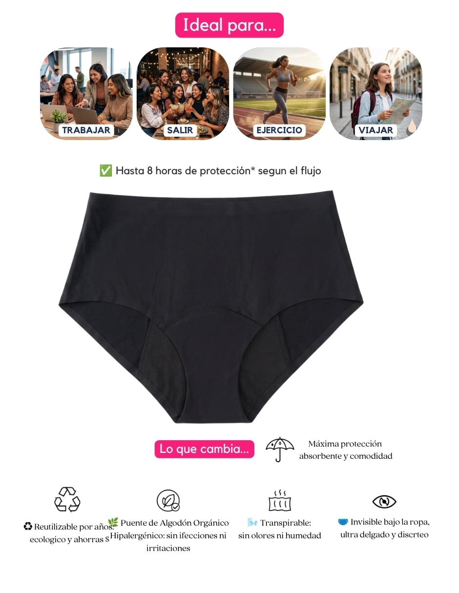 Panty menstrual flujo moderado 9