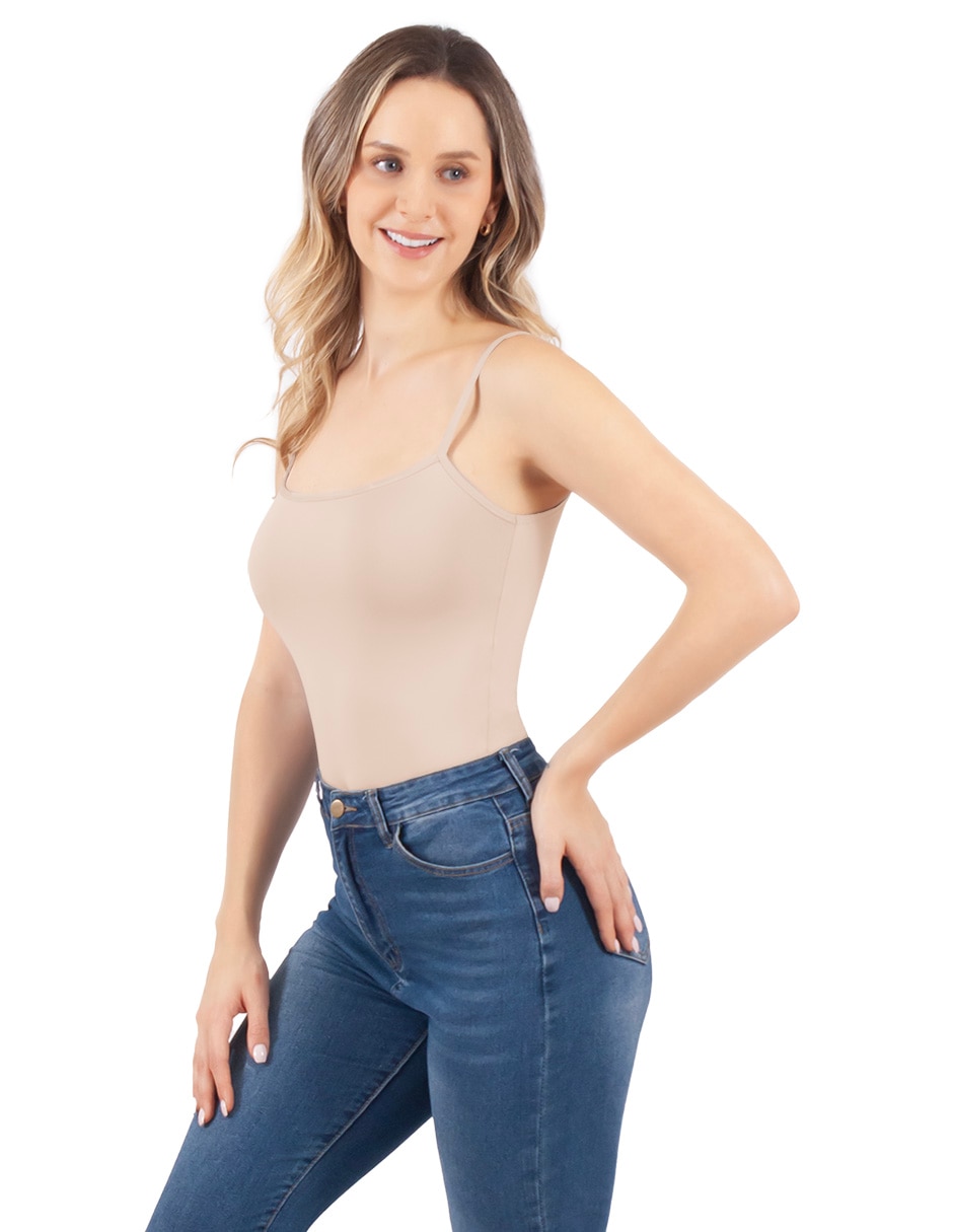 Top Body Control escote cuadrado tirante ajustable