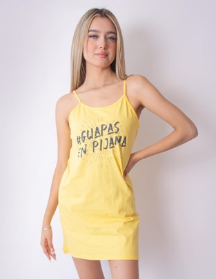 Camisón estampado de algodón