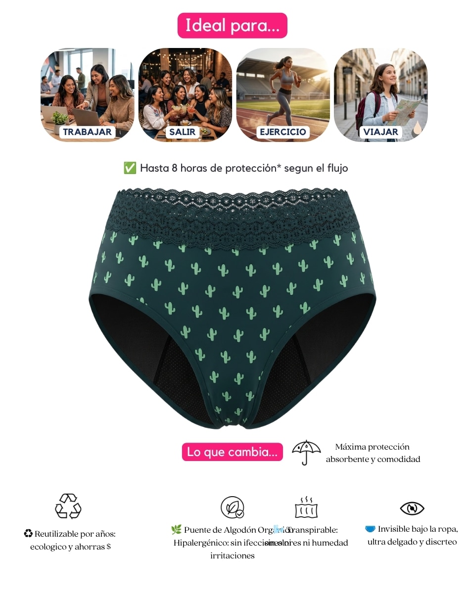 Panty menstrual flujo moderado 3