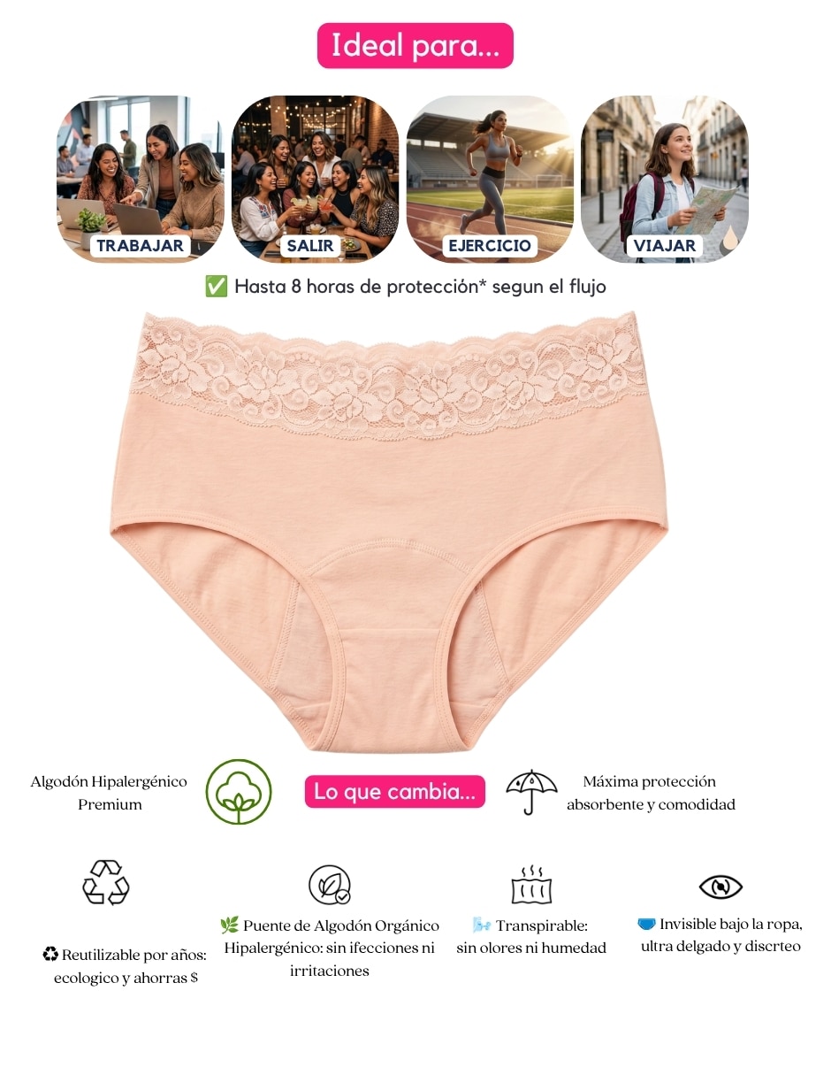 Panty menstrual flujo moderado 7