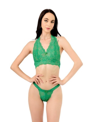 Conjunto de bra y panty de encaje