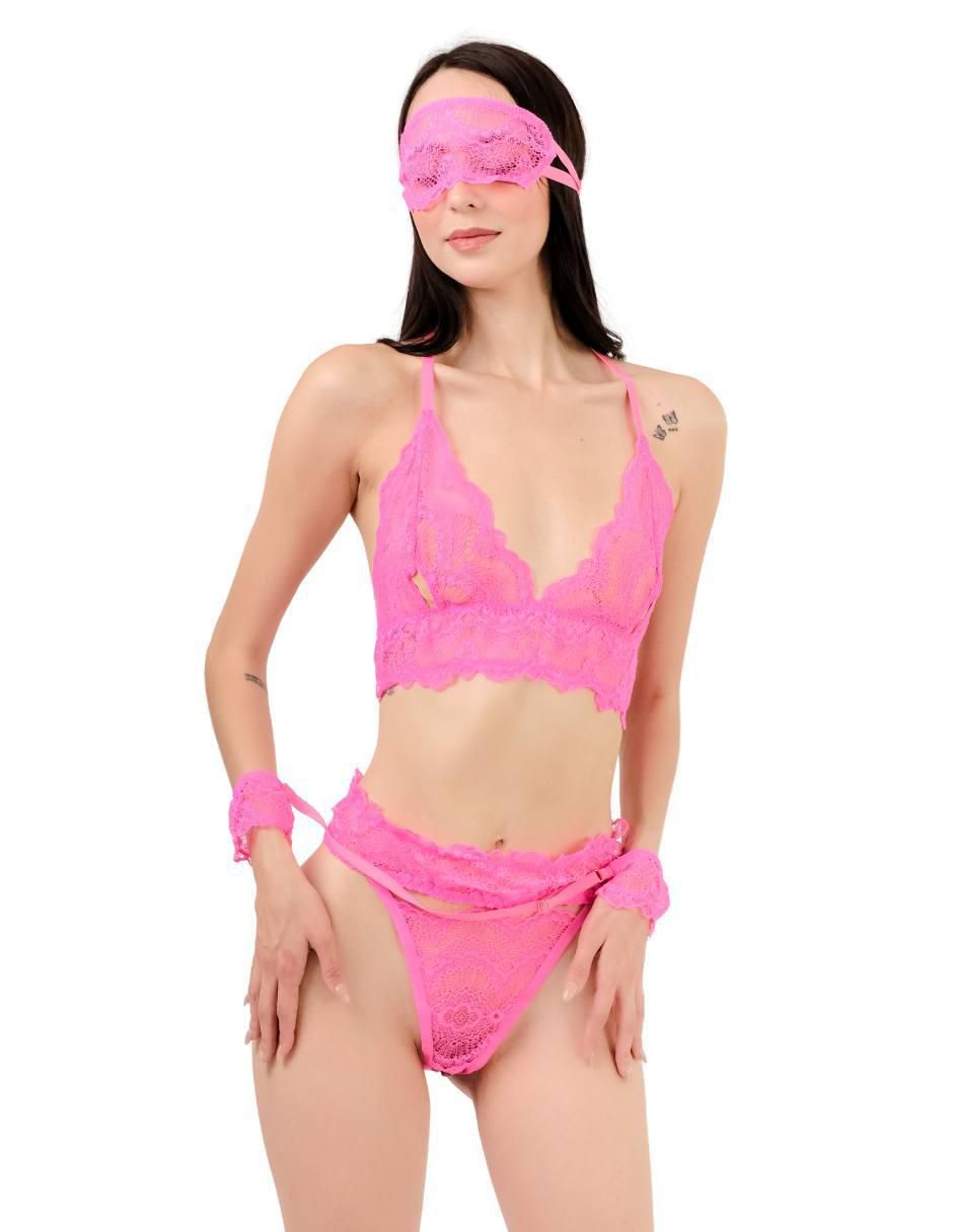 Conjunto de bra y panty de encaje