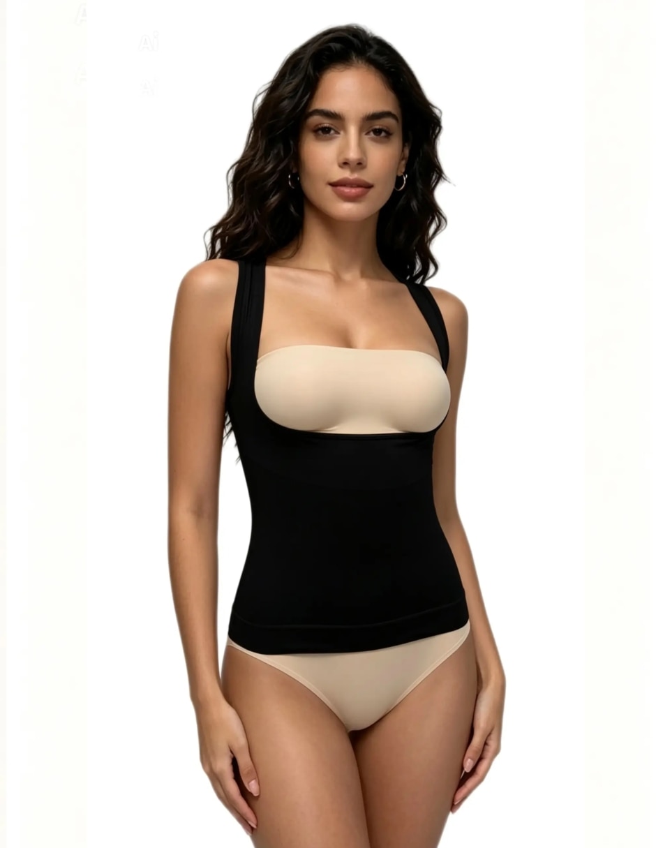 Camiseta tipo faja aylon con compresión alta para mujer
