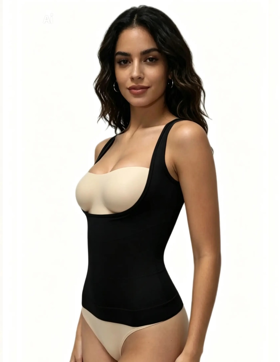 Camiseta tipo faja aylon con compresión alta para mujer