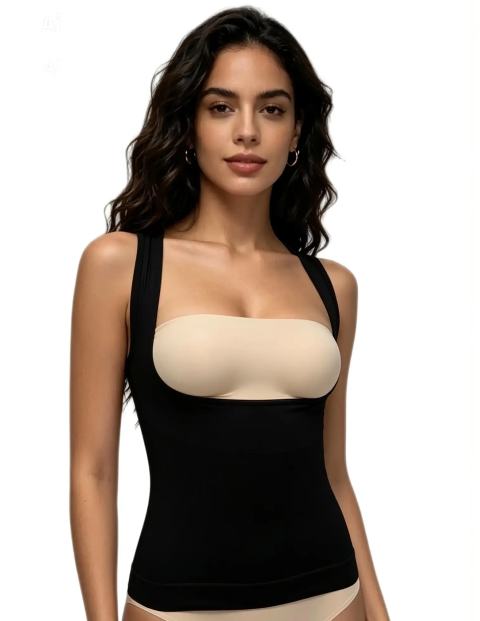 Camiseta tipo faja aylon con compresión alta para mujer