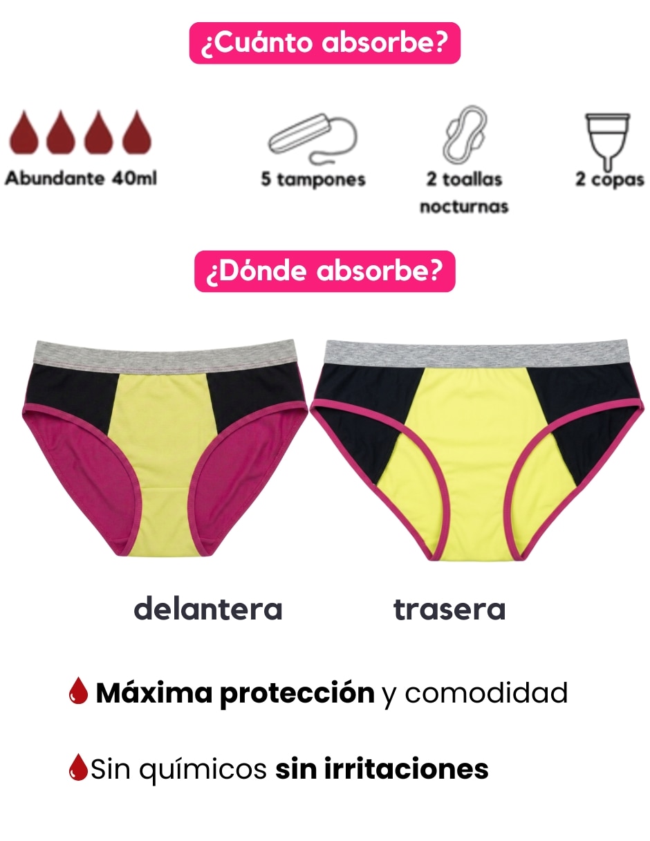 Panty menstrual flujo abundante