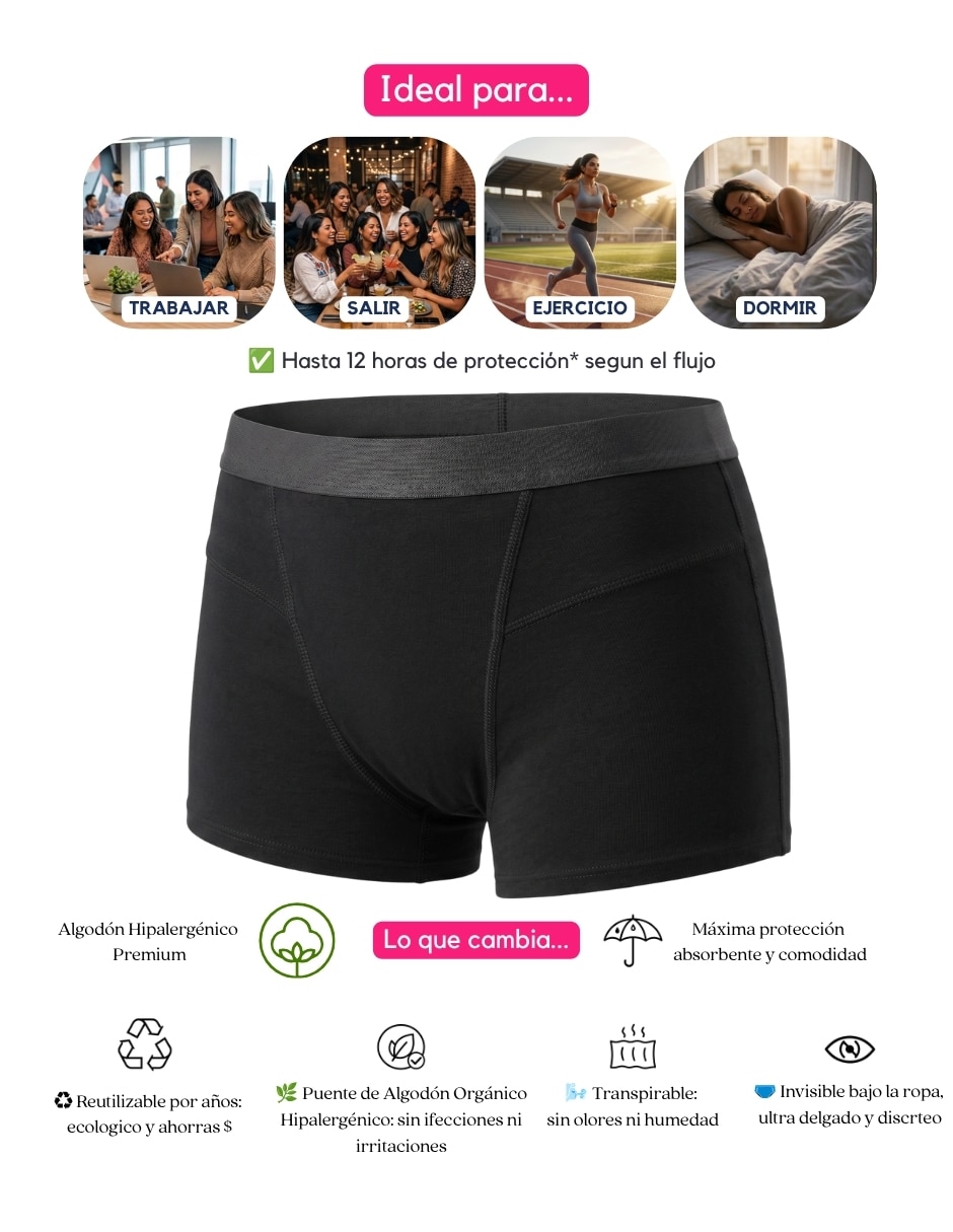 Panty menstrual flujo abundante 9