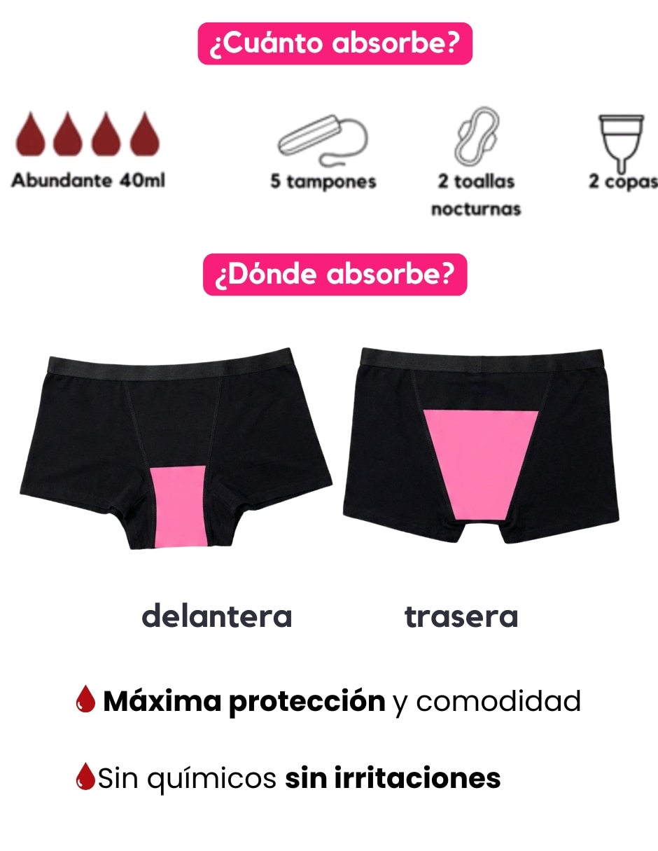 Panty menstrual flujo abundante