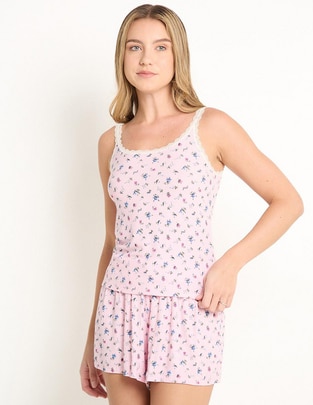 Playera pijama estampado floral para mujer