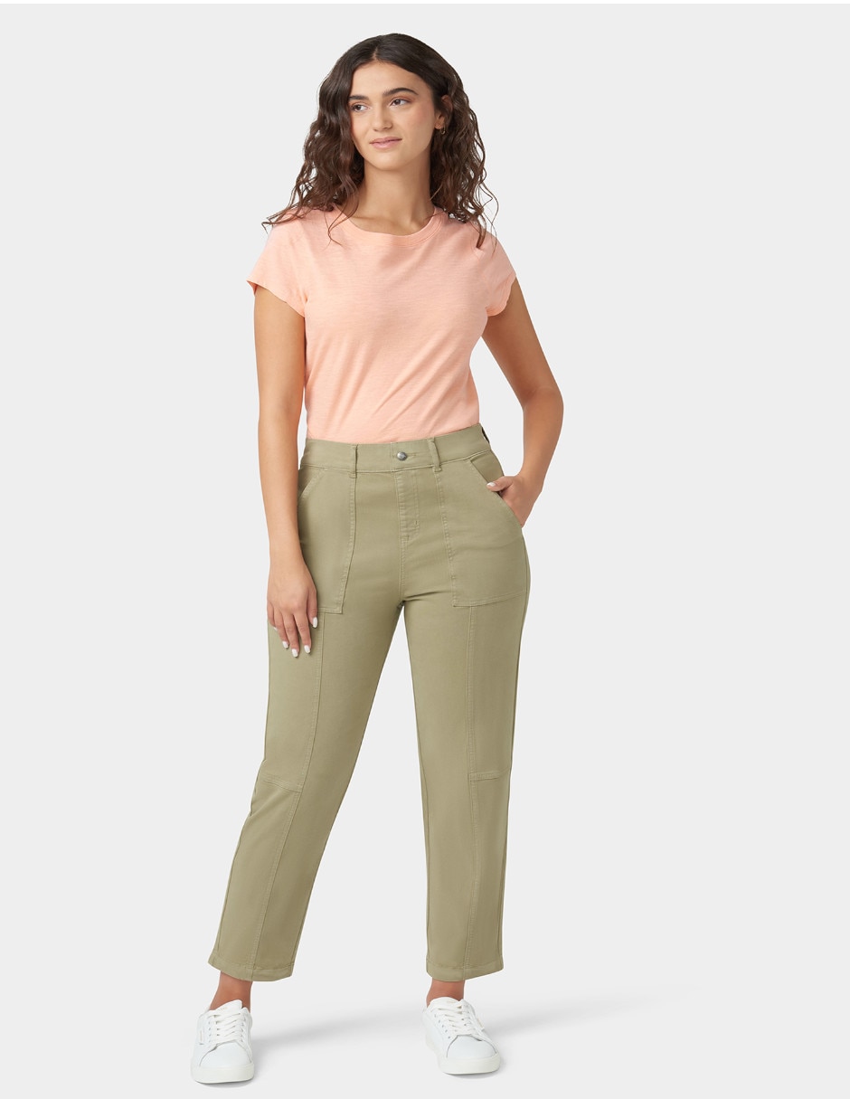 Legging a la cintura con botón para mujer