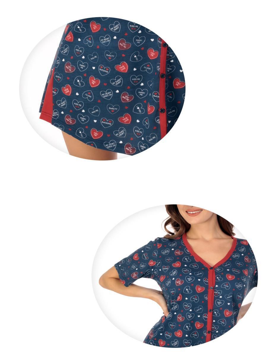Camisón estampado corazón de algodón 6