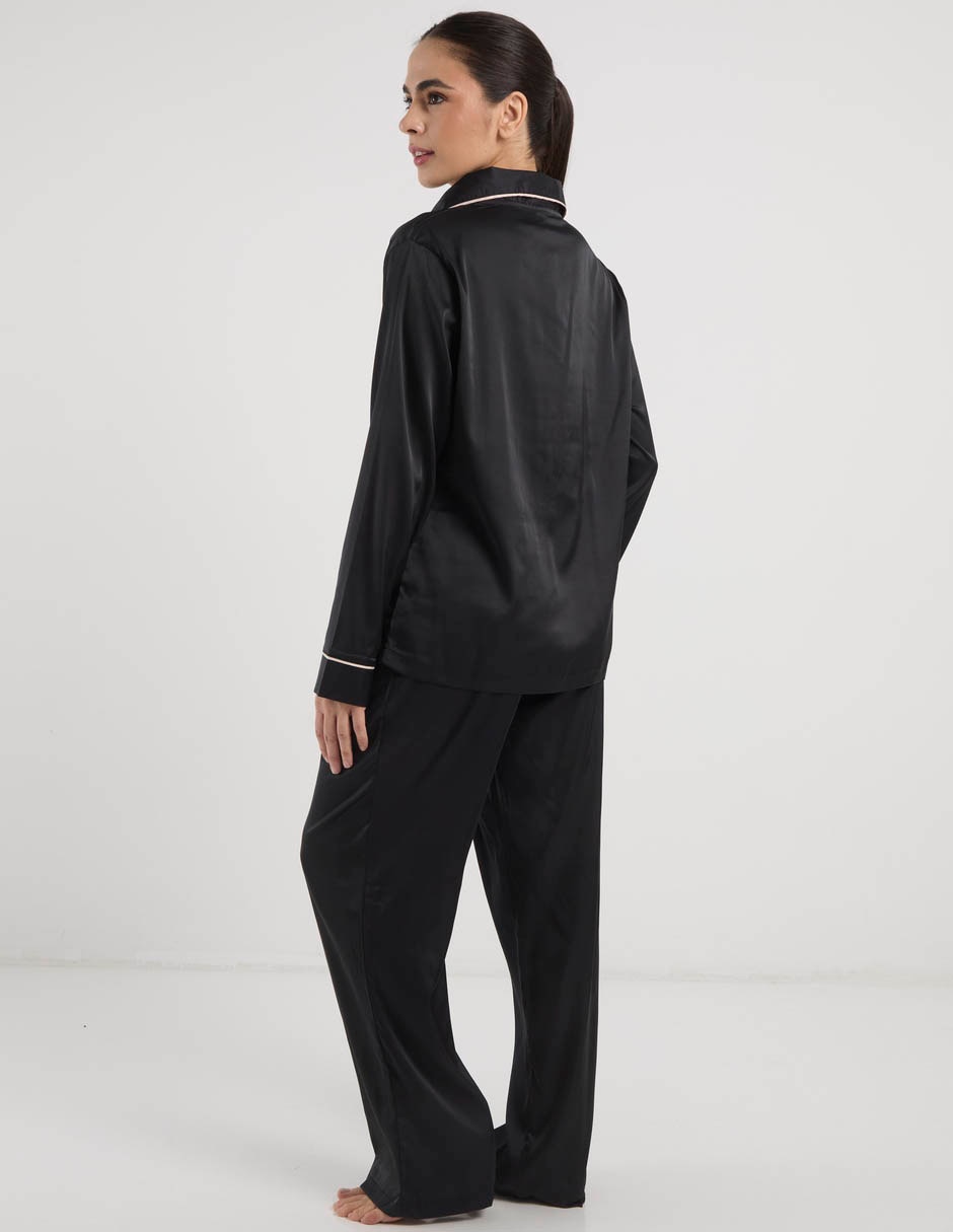 Pantalón pijama de satín para mujer 5