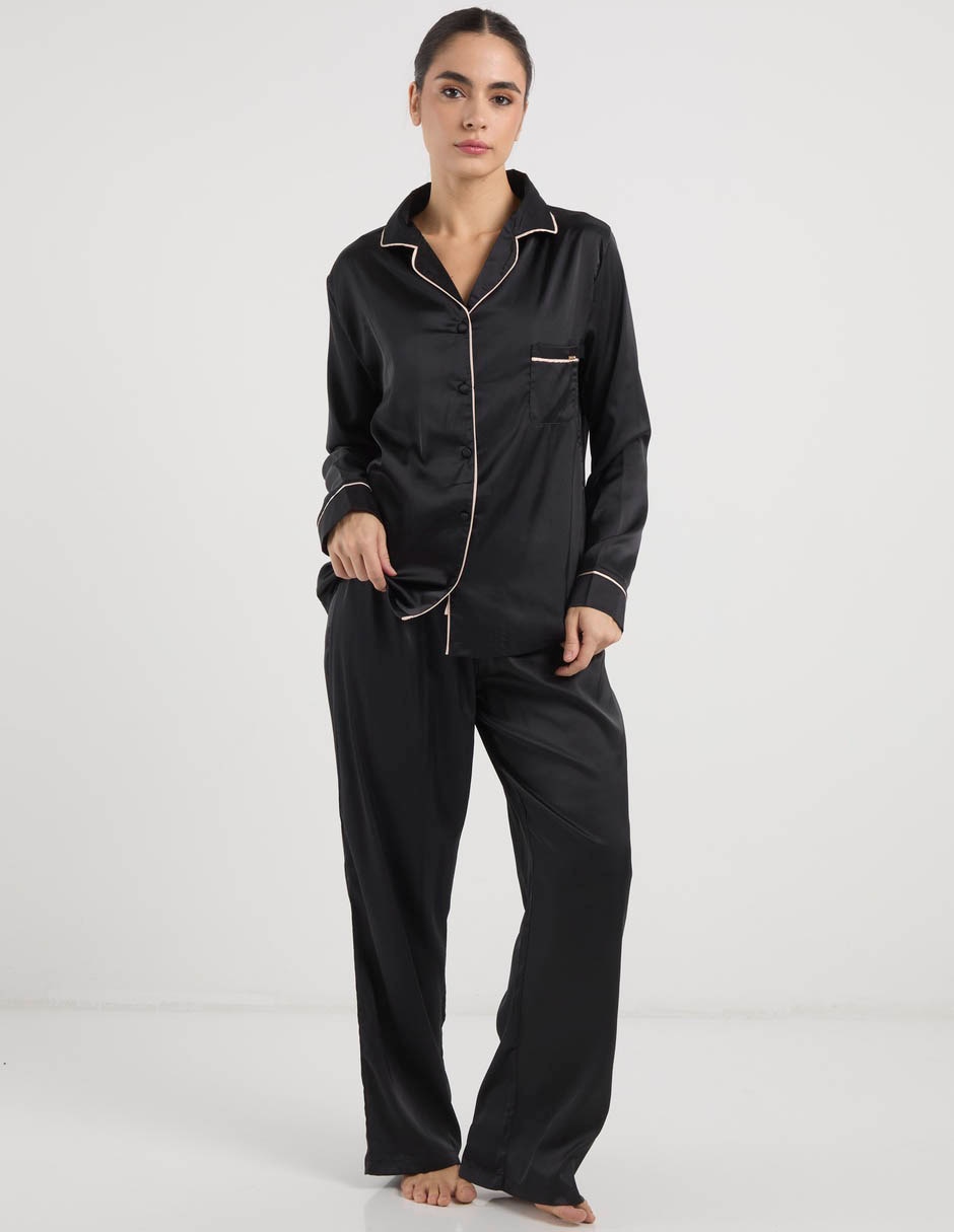 Pantalón pijama de satín para mujer 4