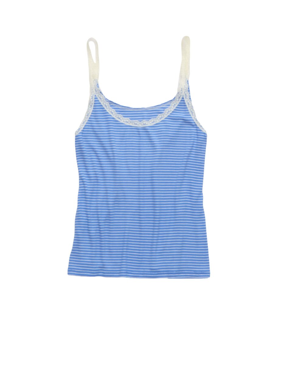 Playera pijama estampado a rayas para mujer