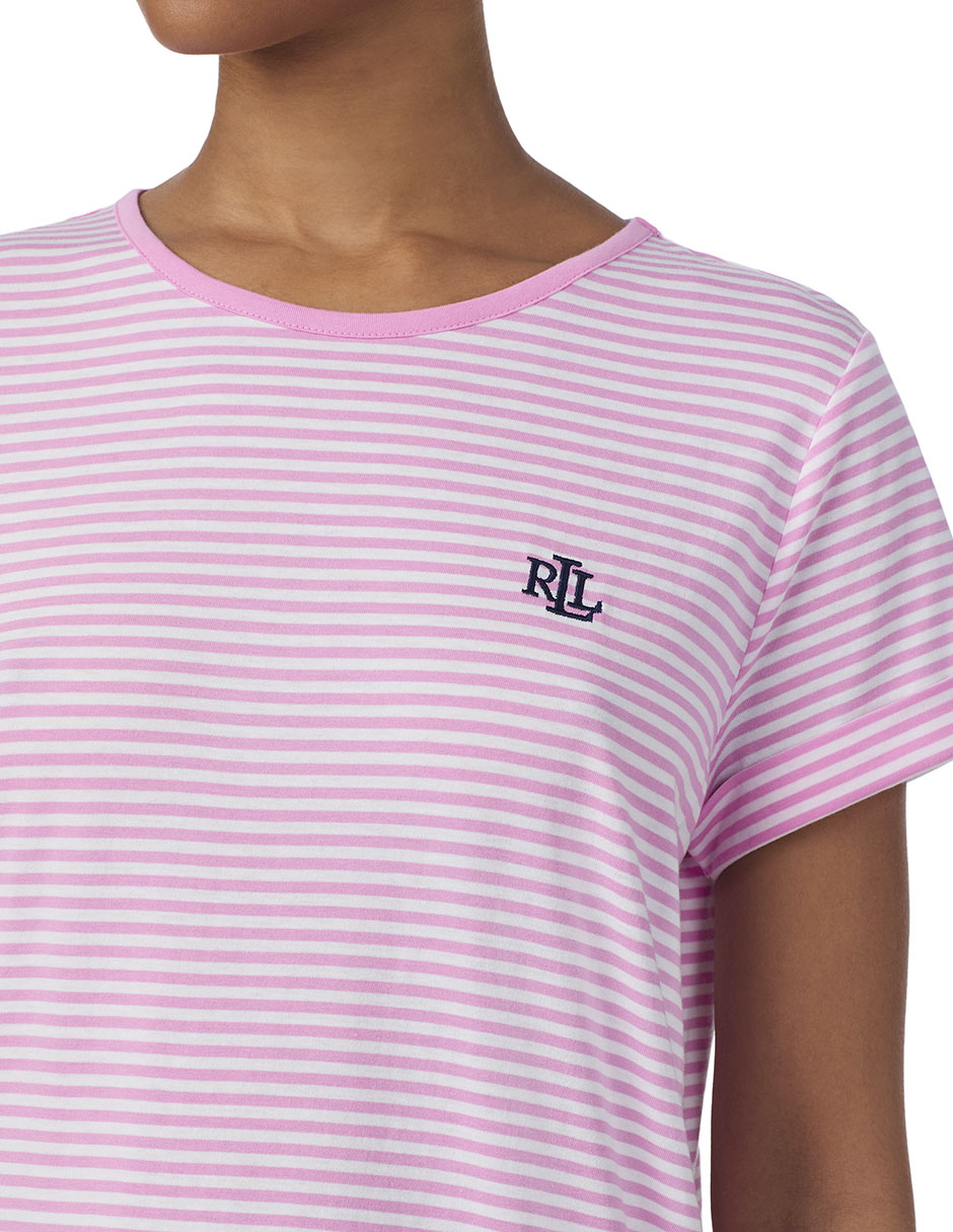 Camisón estampado a rayas de algodón 2