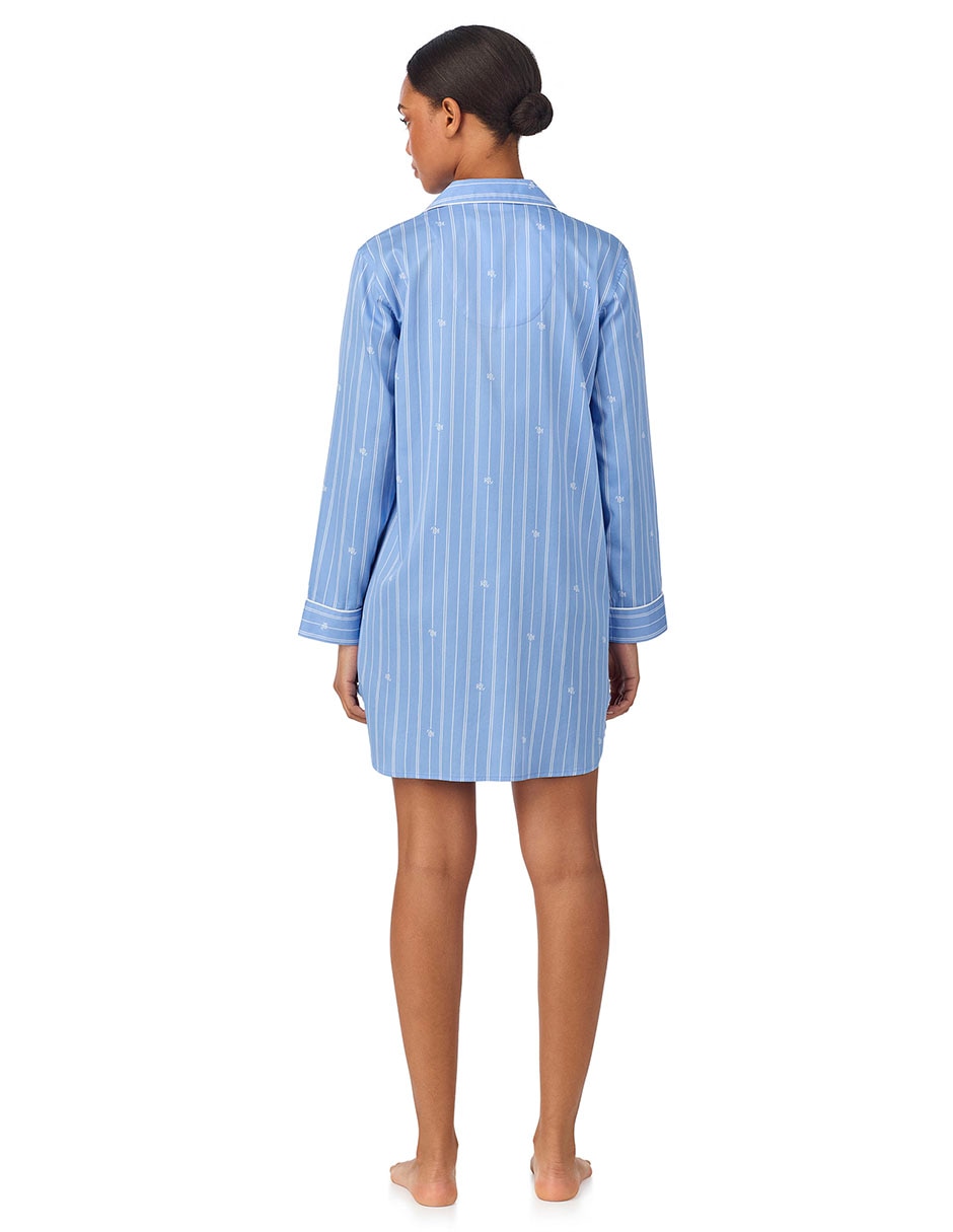 Camisón estampado a rayas de algodón 2