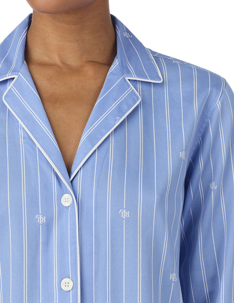 Camisón estampado a rayas de algodón 3
