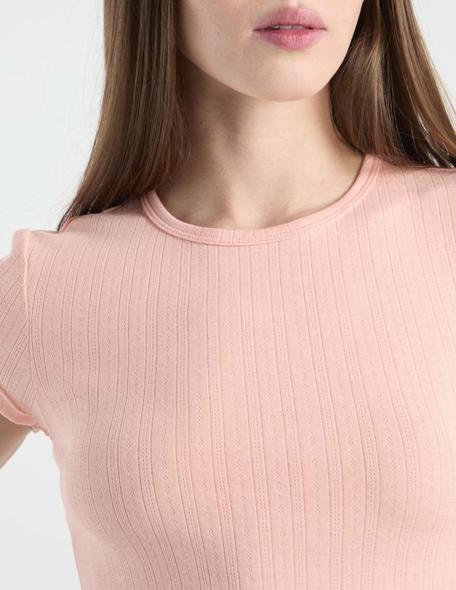 Playera manga corta cuello redondo para mujer 7