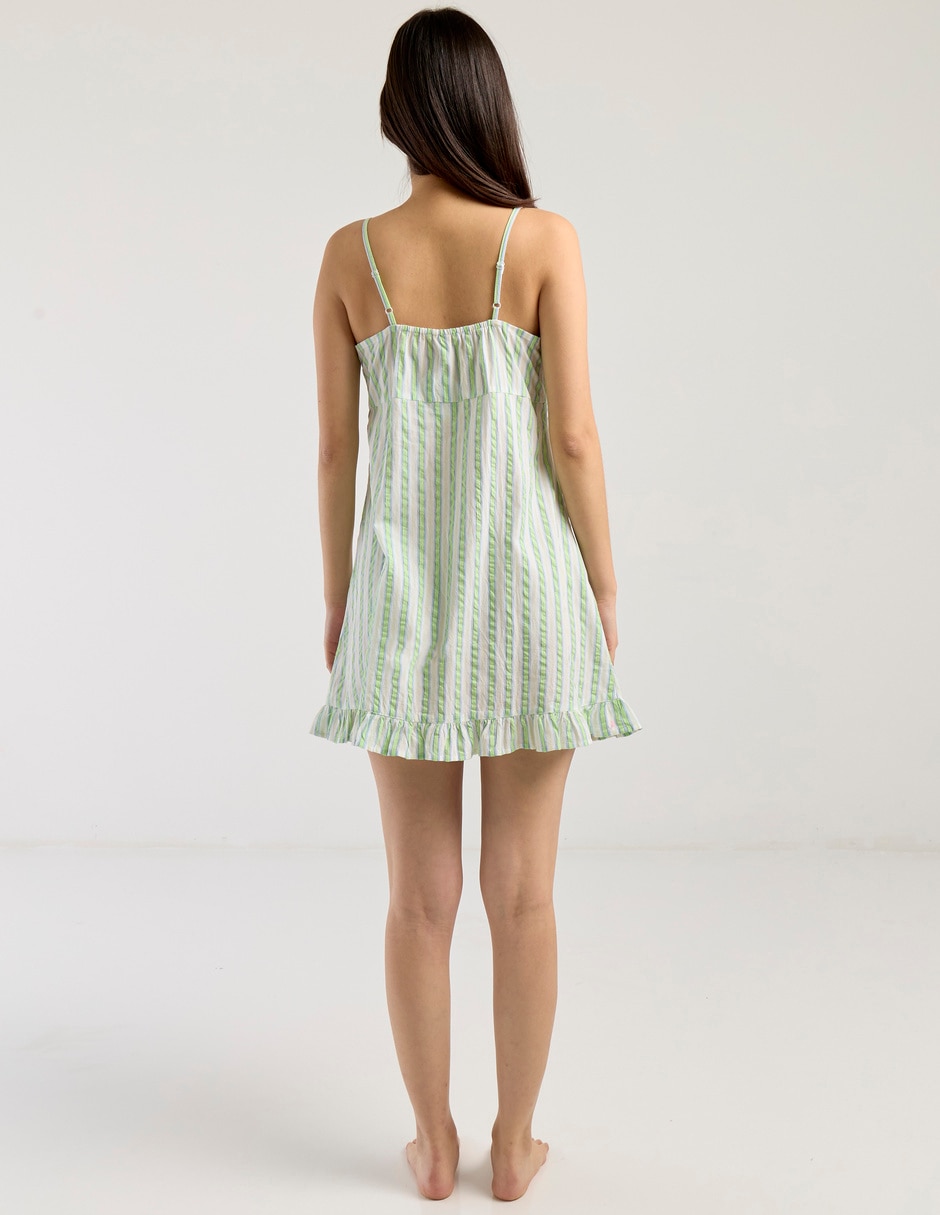 Camisón estampado a rayas de algodón 5