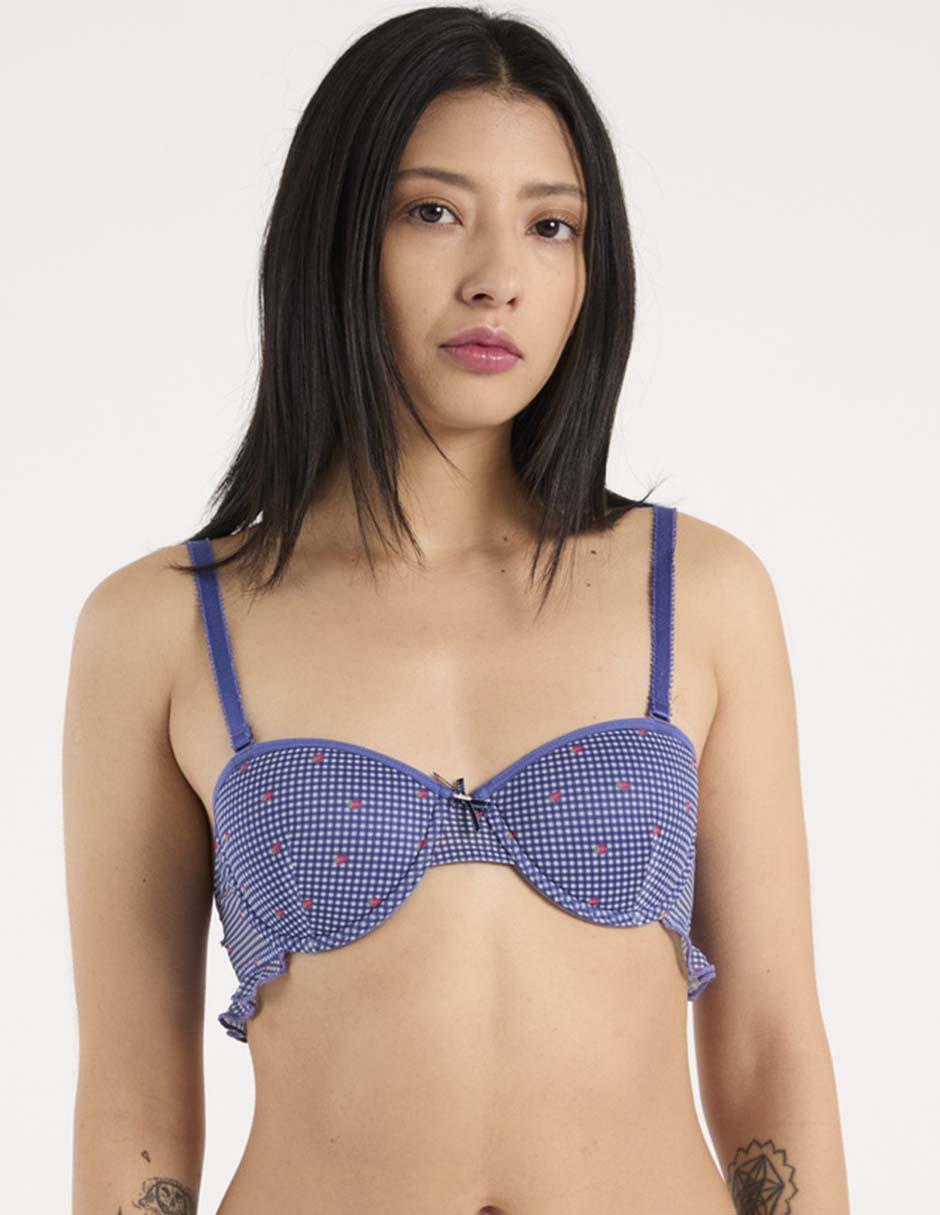 Brassiere balconette con copa para mujer 1