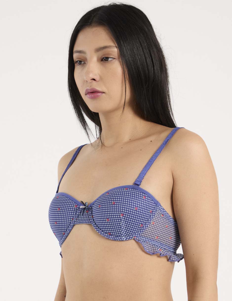 Brassiere balconette con copa para mujer 8