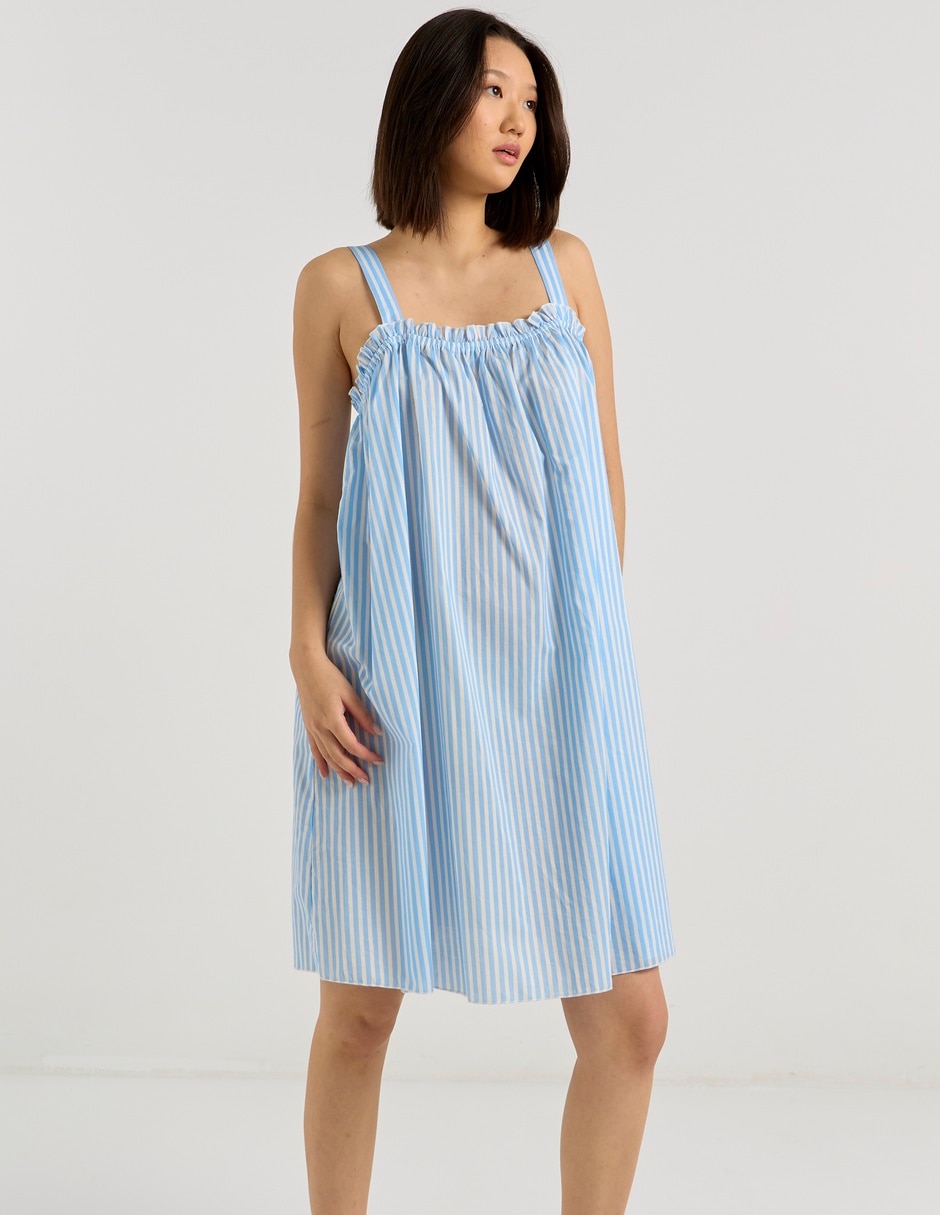 Camisón estampado a rayas de algodón 1