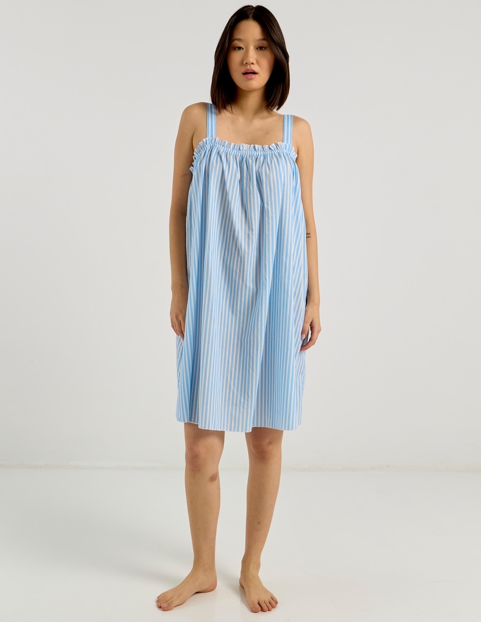 Camisón estampado a rayas de algodón 7