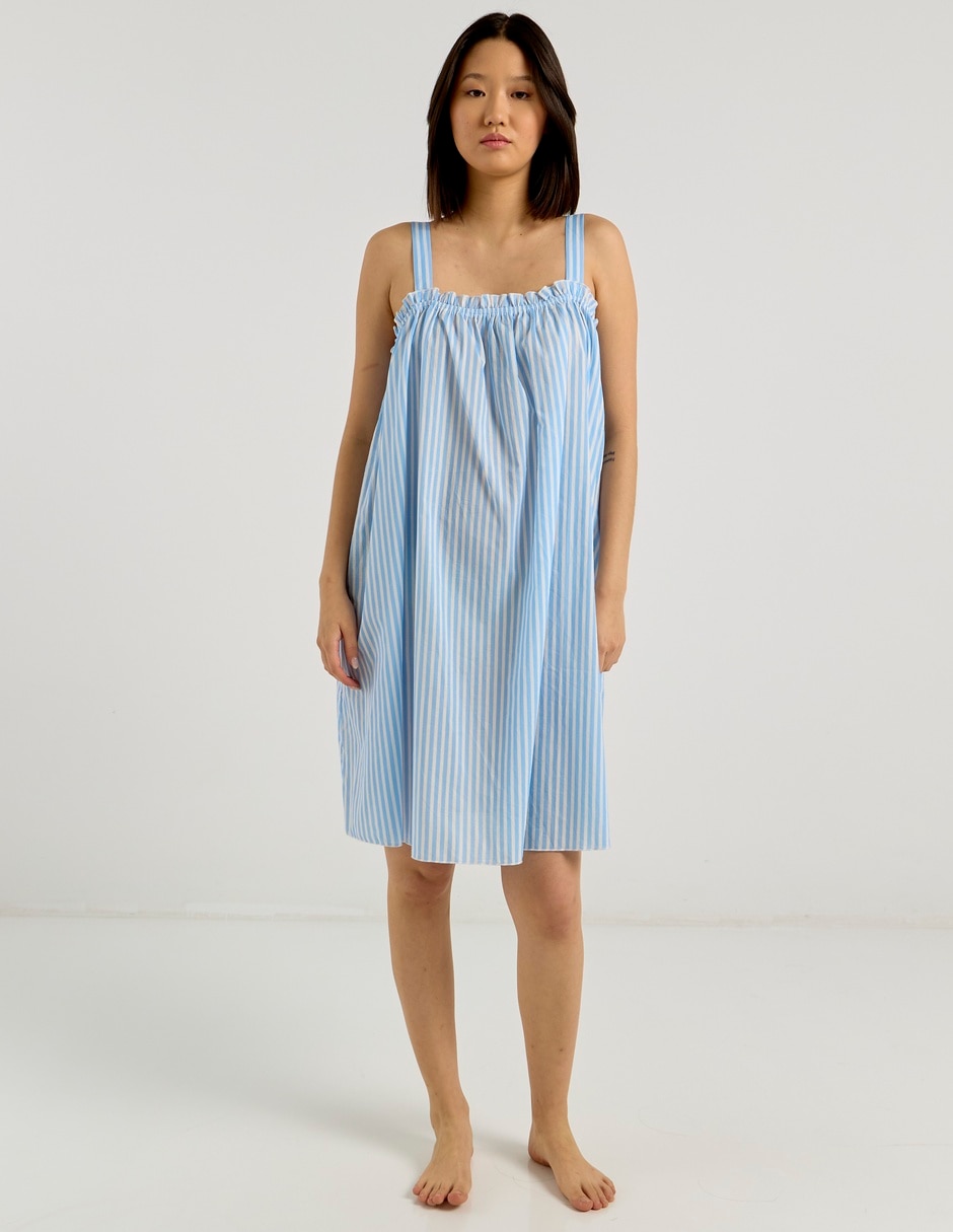 Camisón estampado a rayas de algodón 8