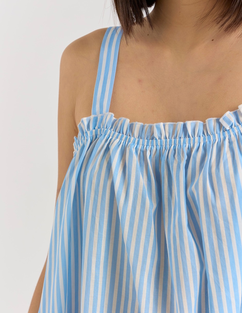 Camisón estampado a rayas de algodón 9