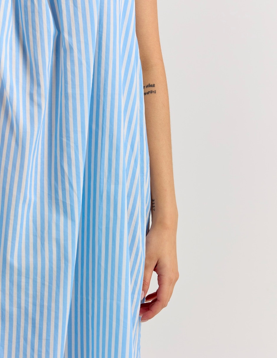 Camisón estampado a rayas de algodón 10