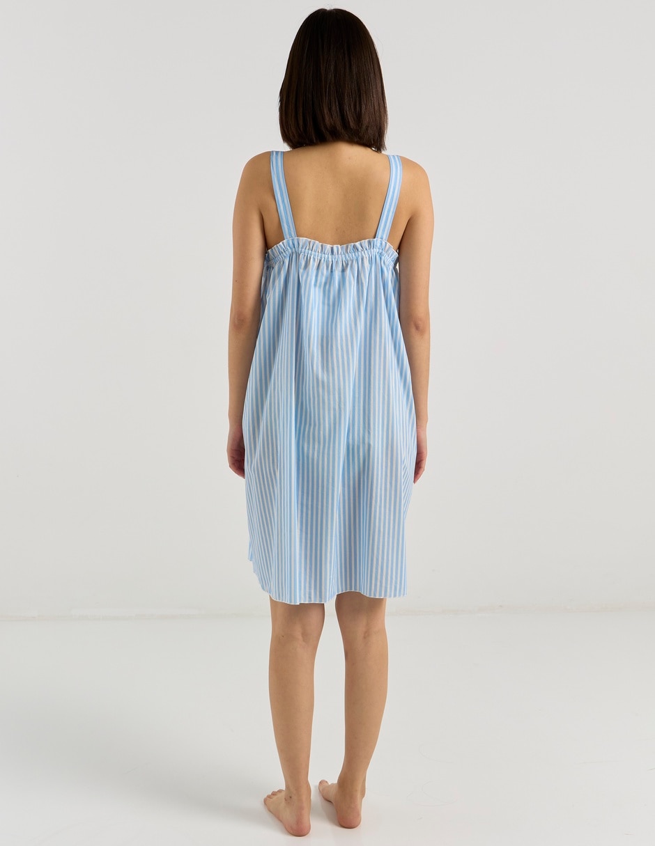Camisón estampado a rayas de algodón 11