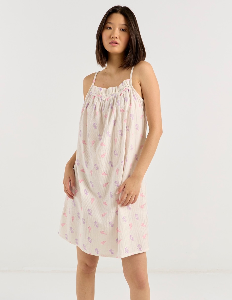 Camisón estampado de algodón