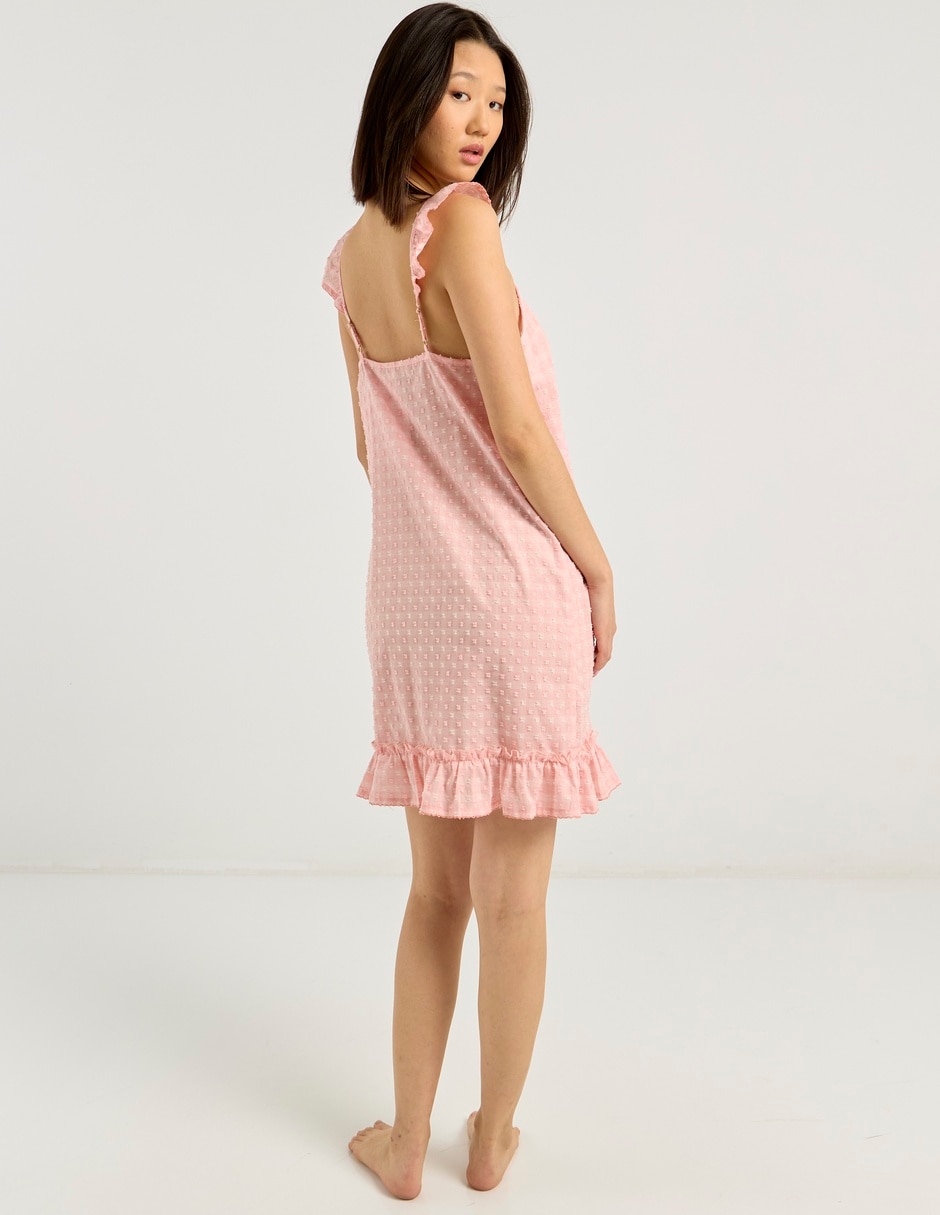 Camisón estampado a cuadros de algodón 6