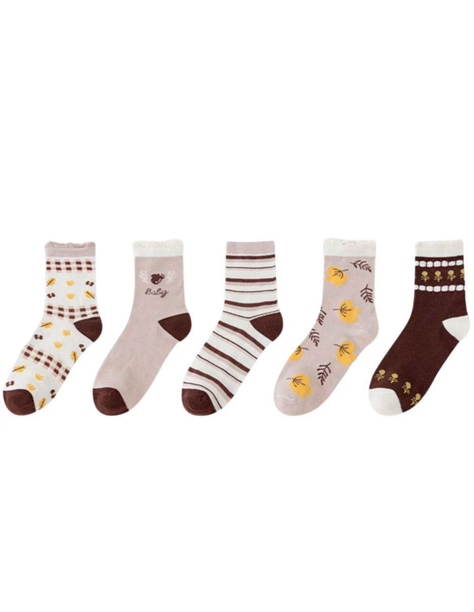 Calcetín de algodón para mujer 5 pares Calcetín de algodón para mujer 5 pares