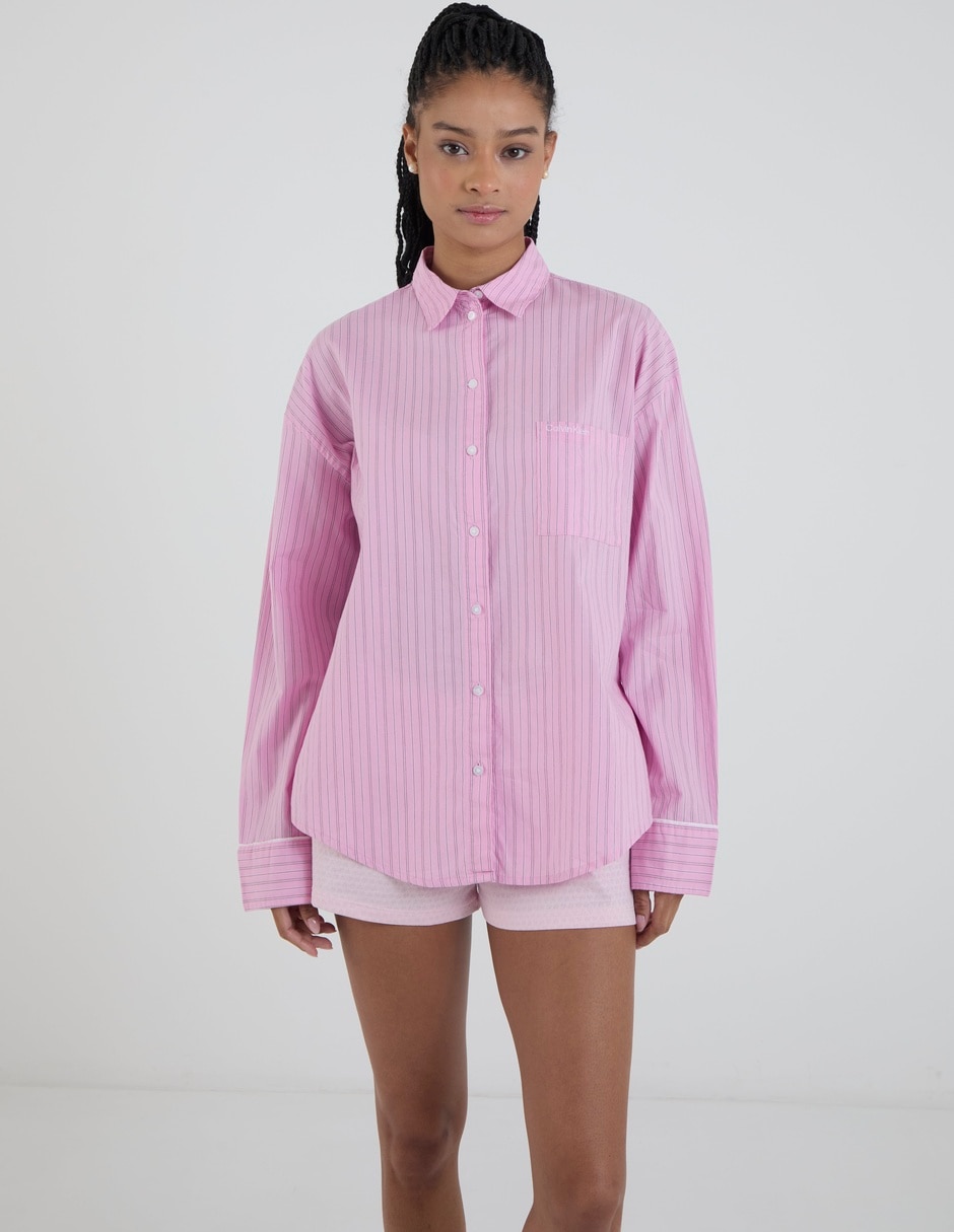 Playera pijama estampado a rayas para mujer 7
