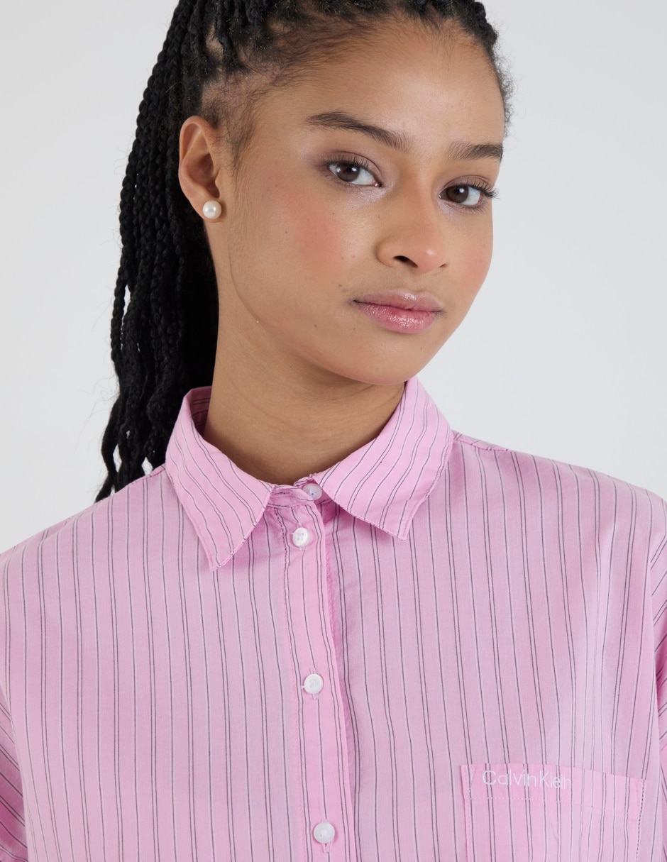 Playera pijama estampado a rayas para mujer 9