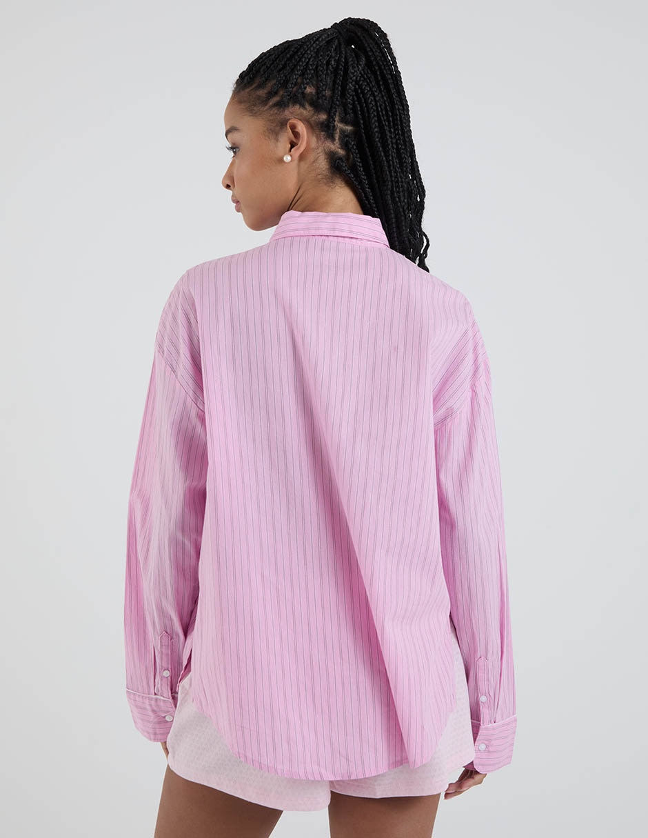 Playera pijama estampado a rayas para mujer 11