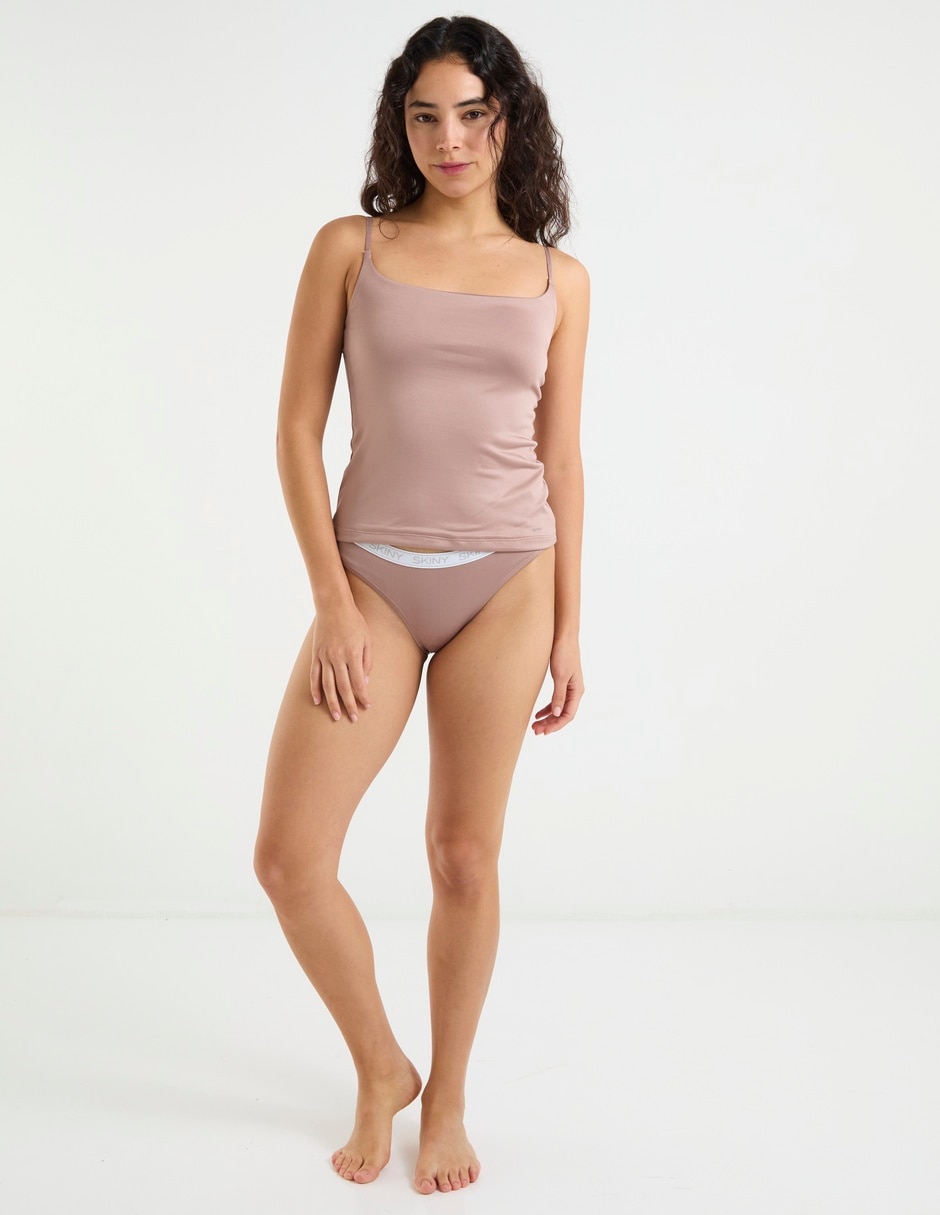 Camiseta Skiny cuello redondo medio de nylon