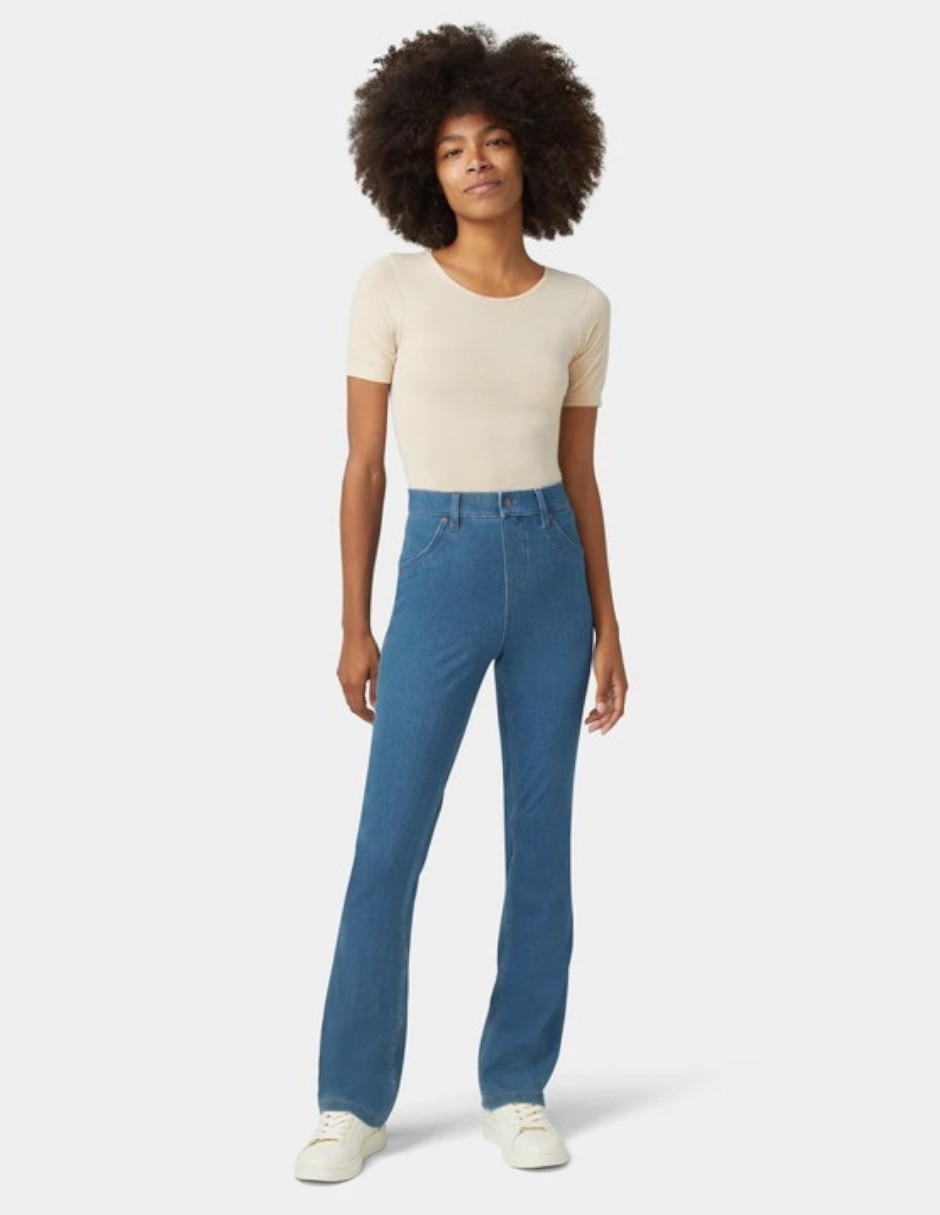 Legging cintura alta con botón para mujer 2